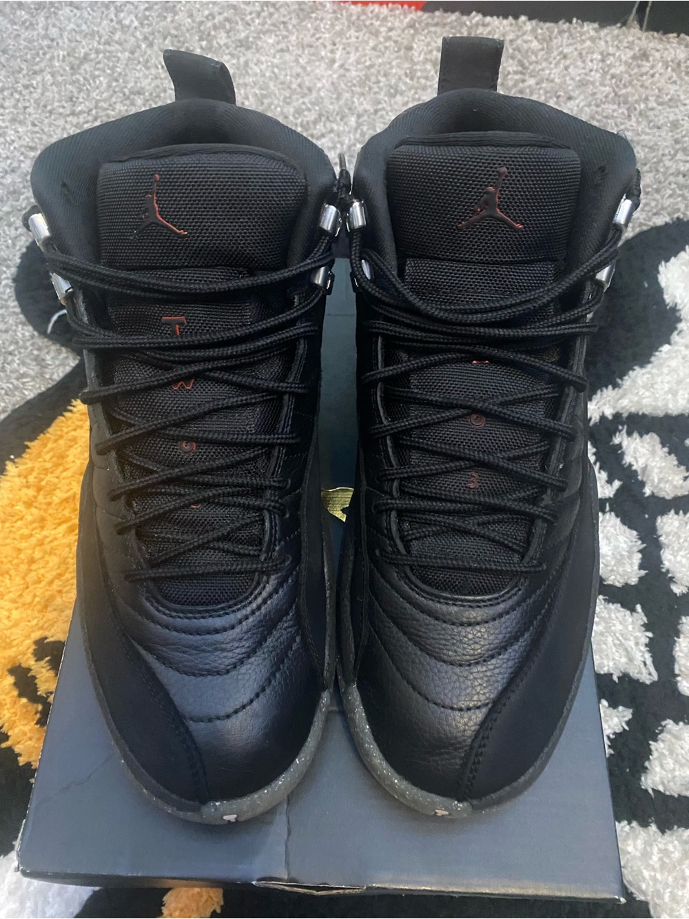 Air Jordan 12 Retro "Utility" Shoes, Black/Orange, Size 8'5